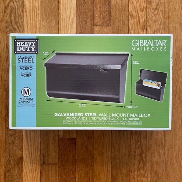 NEW! Gibraltar Woodlands Black, Medium, Steel, Wall Mount Mailbox - Picture 2 of 15
